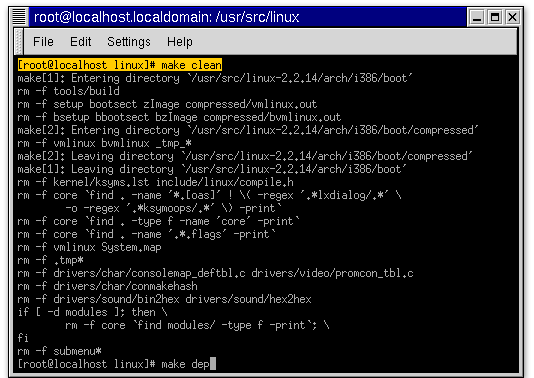 11) Step eight: type make clean to remove old object files.