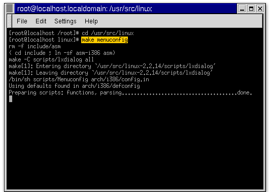 5) Step five: create the kernel configuration file using one of the standard configuration utilities: make xconfig, make menuconfig, or make config.